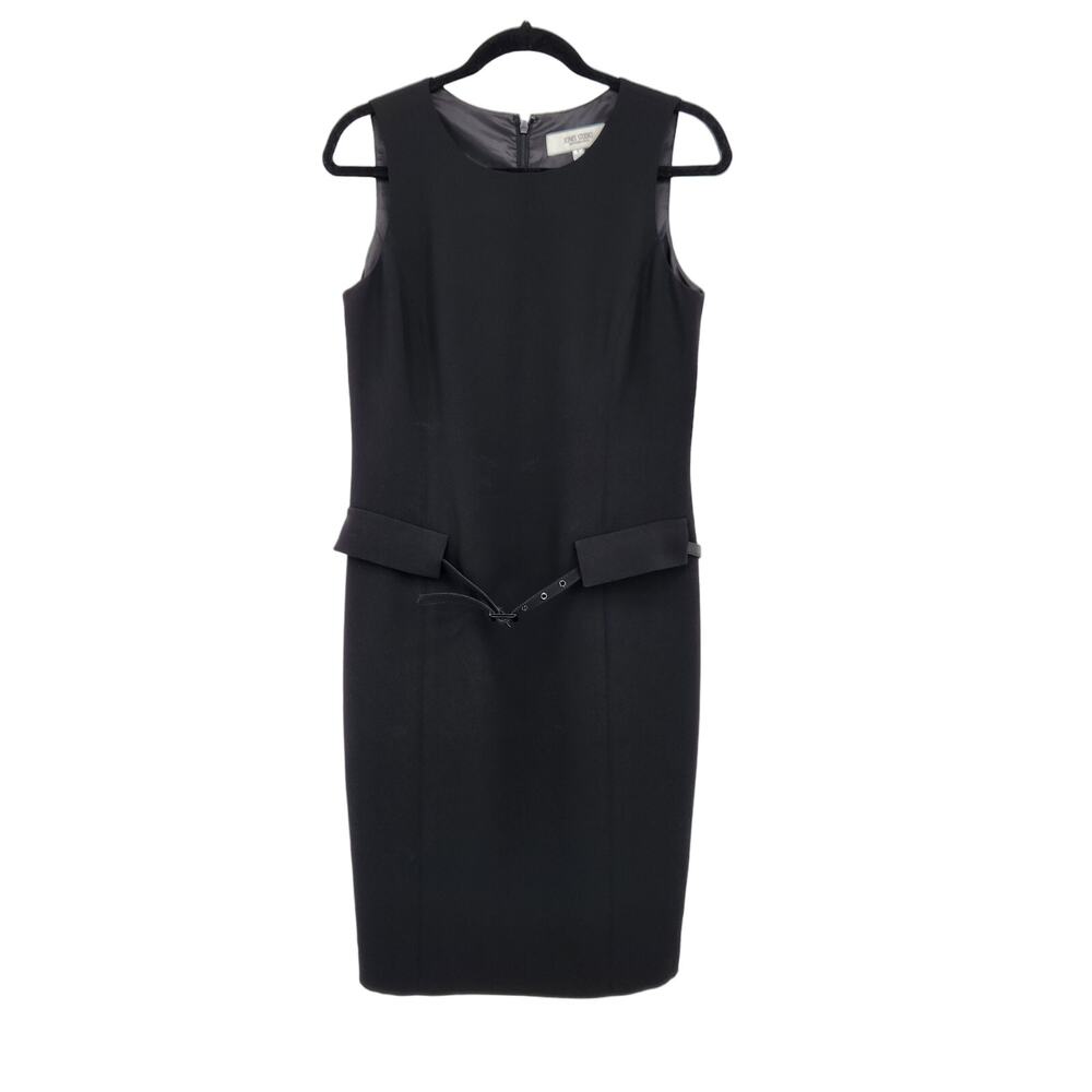NWT‎ Jones Studio Black Sleeveless Belted Straight Pencil Dress Women's 8